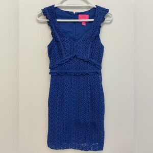 Lilly Pulitzer Kaylee Shift in Lapis Lazuli Blue Petal Eyelet Dress 00